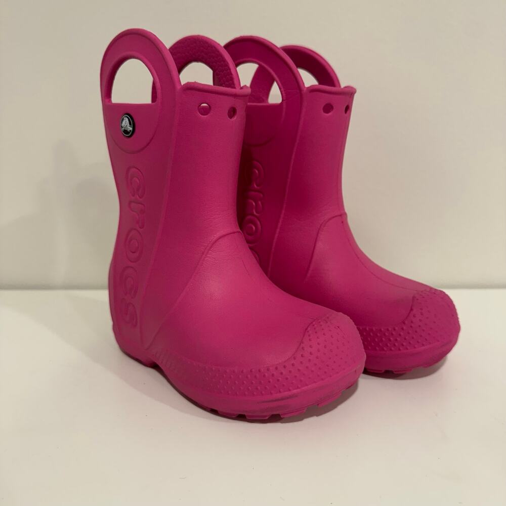 Crocs Toddler & Kids Handle It Rain Boots Bright Pink Toddler Girls Size C9